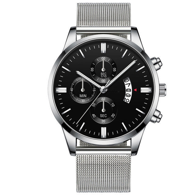Men's Business Luxury Watches For Men Mesh Band Quartz Watch