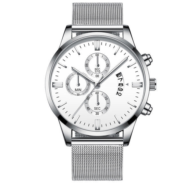 Men's Business Luxury Watches For Men Mesh Band Quartz Watch