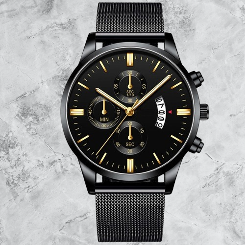 Men's Business Luxury Watches For Men Mesh Band Quartz Watch