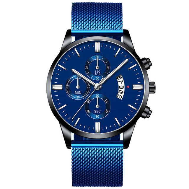 Men's Business Luxury Watches For Men Mesh Band Quartz Watch