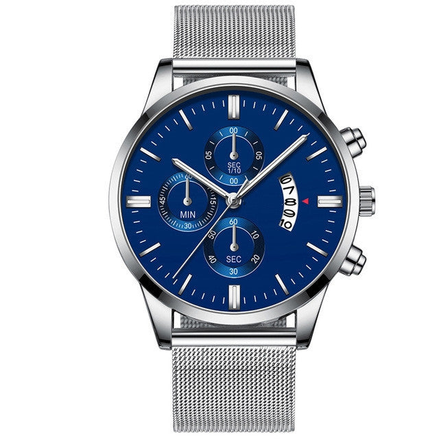 Men's Business Luxury Watches For Men Mesh Band Quartz Watch