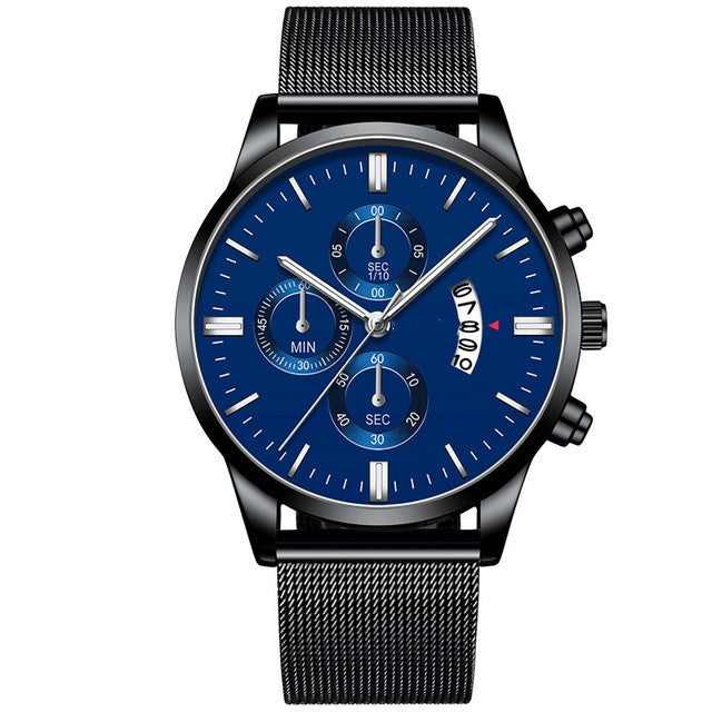 Men's Business Luxury Watches For Men Mesh Band Quartz Watch